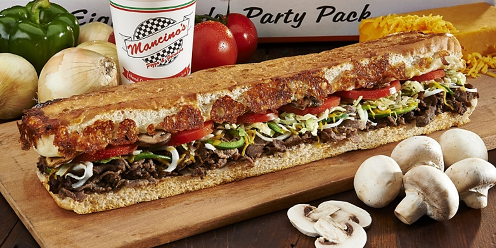 full-sized steak grinder sandwich